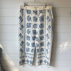 Zara Blue and Cream Patterned Chinos